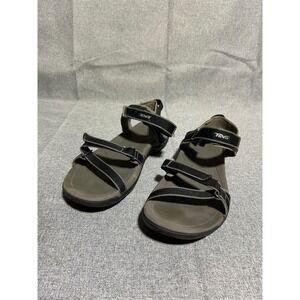 Teva Sandals Womens 7 Grey Black Strappy Athletic Outdoor Hiking Water Sandals